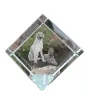 Laekenois Belgian Shepherd Dog - crystal cube with a photo, photo of a horse in crystal, cubic paperweight from Art-Dog brand