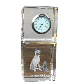 Laekenois chien de berger belge - montre en cristal avec photo, photo de chien dans un cristal, horloge de bureau personnalisée de la marque Art-Dog