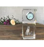 Laekenois Belgian Shepherd Dog - crystal clock with a photo, a photo of a dog in crystal, personalized desk clock by Art-Dog brand