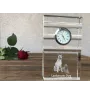 Laekenois Belgischer Schäferhund - Glasuhr mit Foto, Foto eines Hundes im Kristall, personalisierte Tischuhr für das Büro der Marke Art-Dog