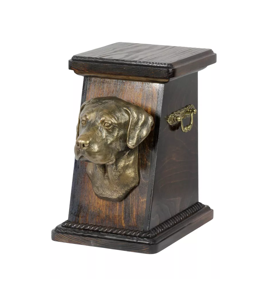 Labrador Retriever - urn for dog ashes, elegant urn with a statue, commemorative urn with a bust of a dog by Art-Dog brand