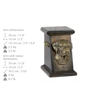 Labrador Retriever - urn for dog ashes, elegant urn with a statue, commemorative urn with a bust of a dog by Art-Dog brand