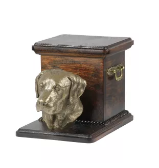 Labrador Retriever, retriever du Labrador - urne pour les cendres d'un chien avec une statuette, une urne élégante pour chien, une urne exceptionnelle avec un buste de chien de la marque Art-Dog