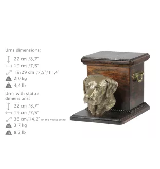 Labrador Retriever, retriever du Labrador - urne pour les cendres d'un chien avec une statuette, une urne élégante pour chien, une urne exceptionnelle avec un buste de chien de la marque Art-Dog