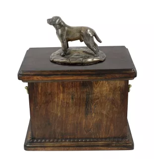 Labrador Retriever eine Urne für die Asche des Hundes, eine Urne mit einer Statue, eine elegante Urne im klassischen Stil der Marke Art-Dog