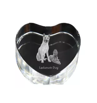 Laekenois Belgian Shepherd Dog - a photo of a dog in crystal, crystal heart, unique photo frame from the Art-Dog brand