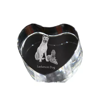 Laekenois chien de berger belge - une photo de chien dans un cristal, un cœur en cristal, un cadre photo exceptionnel de la marque Art-Dog