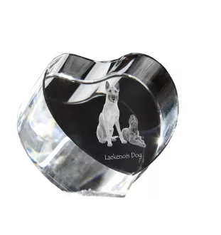 Laekenois Belgian Shepherd Dog - a photo of a dog in crystal, crystal heart, unique photo frame from the Art-Dog brand