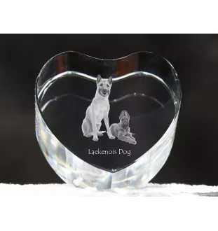 Laekenois Belgian Shepherd Dog - a photo of a dog in crystal, crystal heart, unique photo frame from the Art-Dog brand