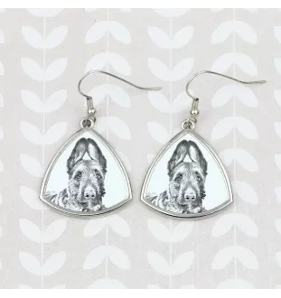 Laekenois Belgian Shepherd Dog - dog earrings, hanging earrings with a picture, personalized jewelry with Art-Dog brand print