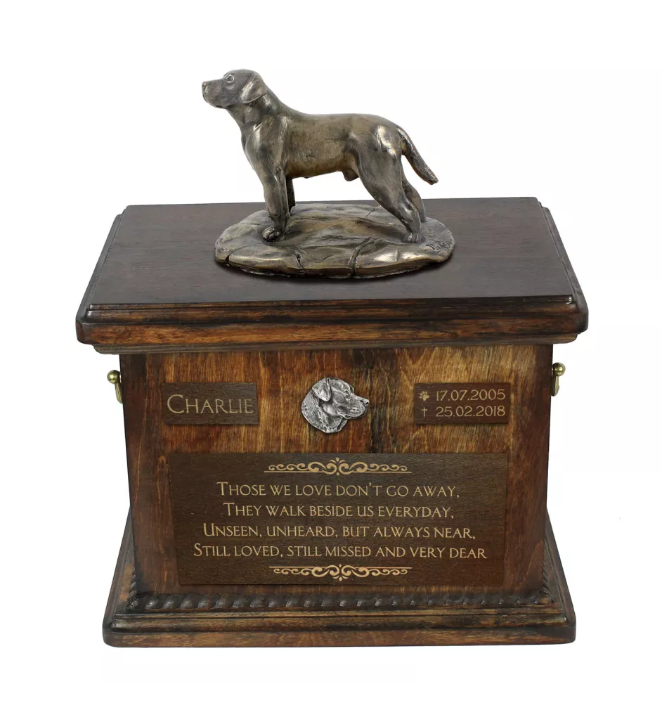 Labrador Retriever, retriever du Labrador - urne pour les cendres de chien, urne avec une statuette, urne personnalisée pour les cendres de chien de la marque Art-Dog