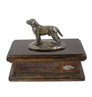 Labrador Retriever, retriever du Labrador - urne pour cendres de chien, urne personnalisée avec une statuette, urne en bois avec un chien de la marque Art-Dog