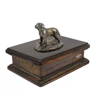 Labrador Retriever - urn for dog ashes, personalized urn with a statue, wooden urn with a dog by Art-Dog brand