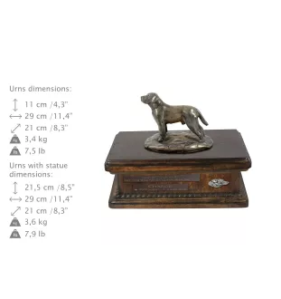Labrador Retriever urne in Hundeasche, personalisierte Urne mit Statue, Holzurne mit Hund von Art-Dog