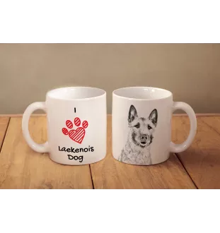 Laekenois Owczarek belgijski kubek z psem I love Art-Dog