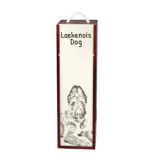 Laekenois chien de berger belge - boîte à vin avec chien, boîte à alcool avec graphisme, boîte cadeau personnalisée de la marque Art-Dog