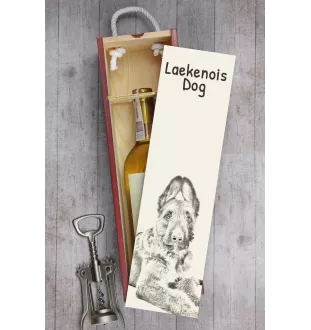 Laekenois Belgian Shepherd Dog - wine box with a dog, alcohol box with graphics, personalized gift box from the Art-Dog brand