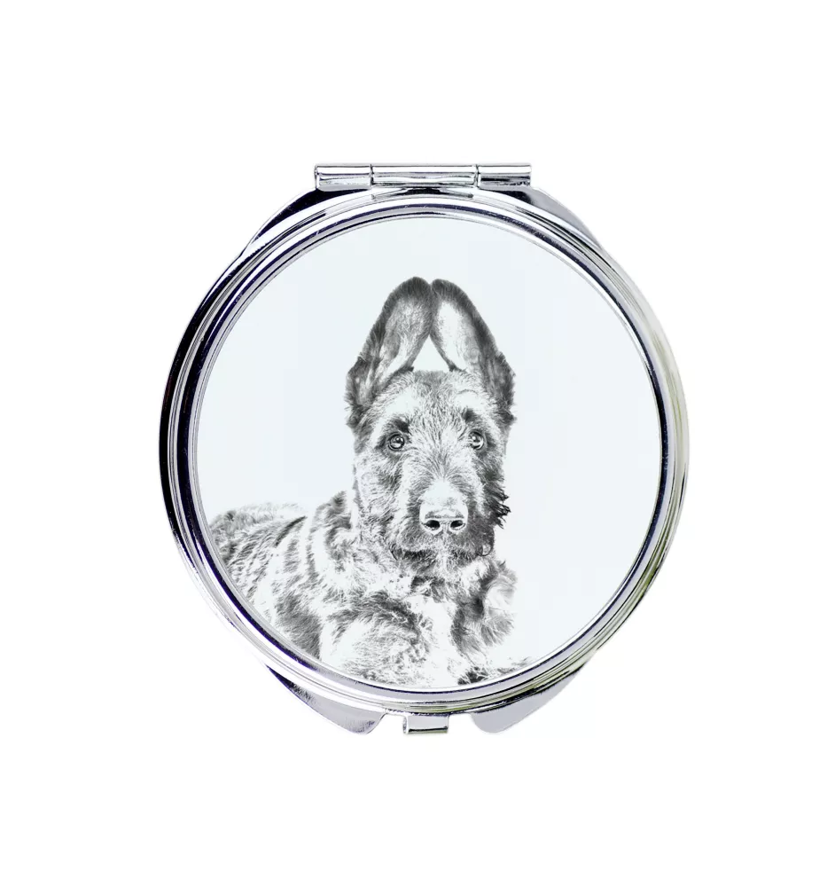 Laekenois Belgian Shepherd Dog - Pocket mirror with a dog, personalized mirror for a purse, compact mirror with Art-Dog brand print.