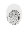 Wasserhund der Romagna, Lagotto Romagnolo - Gedenktafel mit einem Foto eines Hundes, Grabplatte mit Druck, personalisierte ovale Platte der Marke Art-Dog