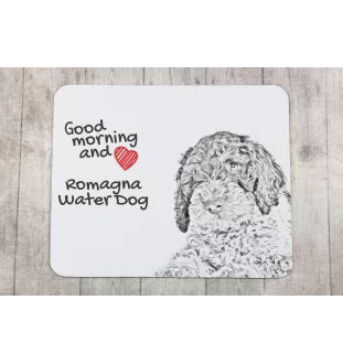 Romagna Water Dog, Lagotto Romagnolo - mouse pad with print, personalized dog-themed mouse pad, unique gadget for an office worker by Art-Dog brand