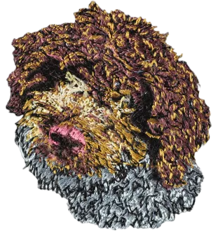 Romagna Water Dog, Lagotto Romagnolo - dog-shaped patch, embroidered patch, unique decoration for Art-Dog backpack