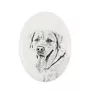 Labrador Retriever I - Gedenktafel mit einem Foto eines Hundes, Grabplatte mit Druck, personalisierte ovale Platte der Marke Art-Dog