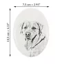 Labrador Retriever I - Gedenktafel mit einem Foto eines Hundes, Grabplatte mit Druck, personalisierte ovale Platte der Marke Art-Dog