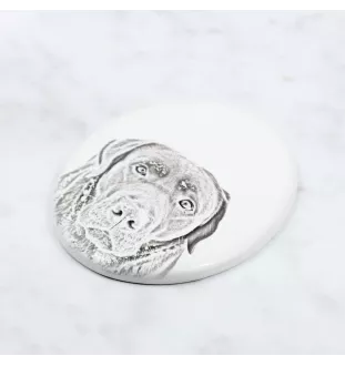 Labrador Retriever, retriever du Labrador - une plaque commémorative avec une photo de chien, une plaque funéraire avec une impression, une plaque ovale personnalisée de la marque Art-Dog