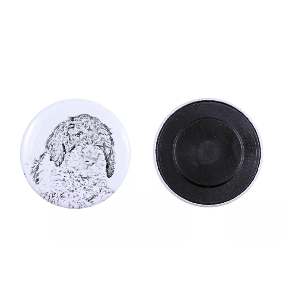 Chien d'eau romagnol, Lagotto Romagnolo - aimant avec un œil de chien, exceptionnellement léger, aimant puissant, produit fabriqué à la main par la marque Art-Dog
