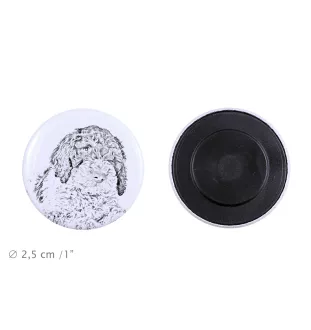 Romagna Water Dog, Lagotto Romagnolo - magnet with a dog's pupil, exceptionally light, strong magnet, handmade product by the Art-Dog brand
