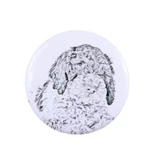 Lagotto Romagnolo przypinka z psem mała Art-Dog