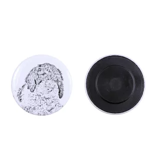 Chien d'eau romagnol, Lagotto Romagnolo - aimant avec un œil de chien, exceptionnellement léger, aimant puissant, produit fabriqué à la main par la marque Art-Dog
