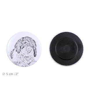 Chien d'eau romagnol, Lagotto Romagnolo - aimant avec un œil de chien, exceptionnellement léger, aimant puissant, produit fabriqué à la main par la marque Art-Dog