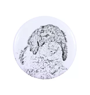 Chien d'eau romagnol, Lagotto Romagnolo - aimant avec un œil de chien, exceptionnellement léger, aimant puissant, produit fabriqué à la main par la marque Art-Dog