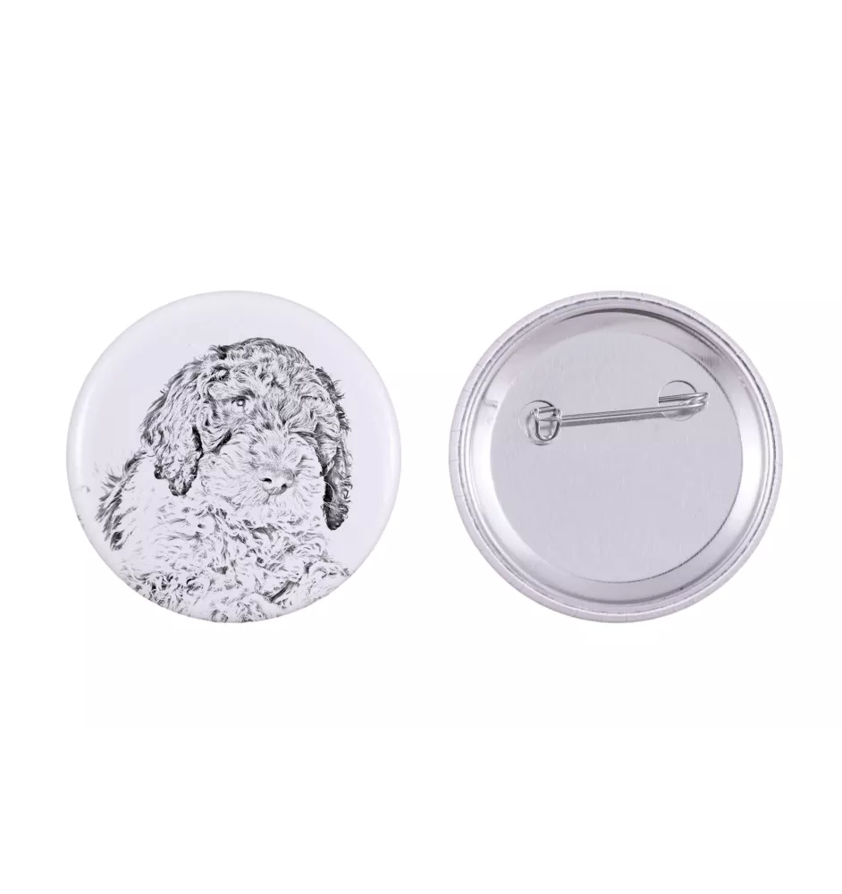 Lagotto Romagnolo przypinka z psem duża Art-Dog