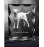 Labrador Retriever I - crystal with a picture of a dog, glass statuette with a picture, unique frame with a picture from Art-Dog brand