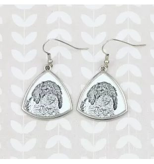 Chien d'eau romagnol, Lagotto Romagnolo - boucles d'oreilles avec chien, boucles d'oreilles pendantes avec photo, bijoux personnalisés avec impression de la marque Art-Dog