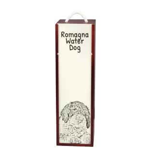 Romagna Water Dog, Lagotto Romagnolo - wine box with a dog, alcohol box with graphics, personalized gift box from the Art-Dog brand