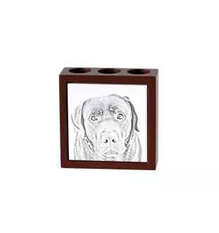 Labrador Retriever - Stifthalter mit Hund, Schreibtischorganizer mit Aufdruck, personalisierte Schreibtischdekoration der Marke Art-Dog