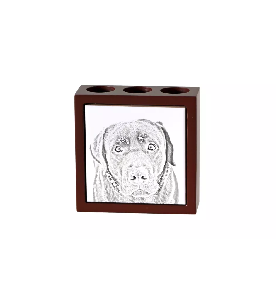 Labrador Retriever, retriever du Labrador - porte-stylo avec chien, organiseur de bureau avec impression, décoration de bureau personnalisée de la marque Art-Dog
