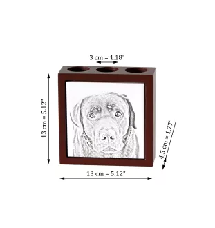 Labrador Retriever - pen holder with a dog, desk organizer with a print, personalized desk decoration from the Art-Dog brand.