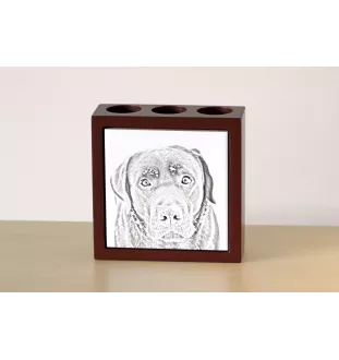 Labrador Retriever - Stifthalter mit Hund, Schreibtischorganizer mit Aufdruck, personalisierte Schreibtischdekoration der Marke Art-Dog