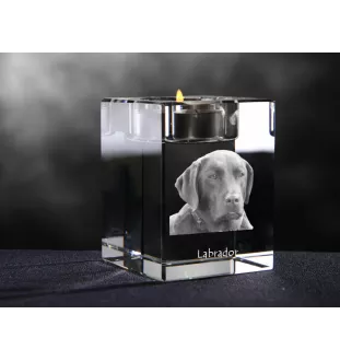 Labrador Retriever świecznik kryształowy z psem Art-Dog