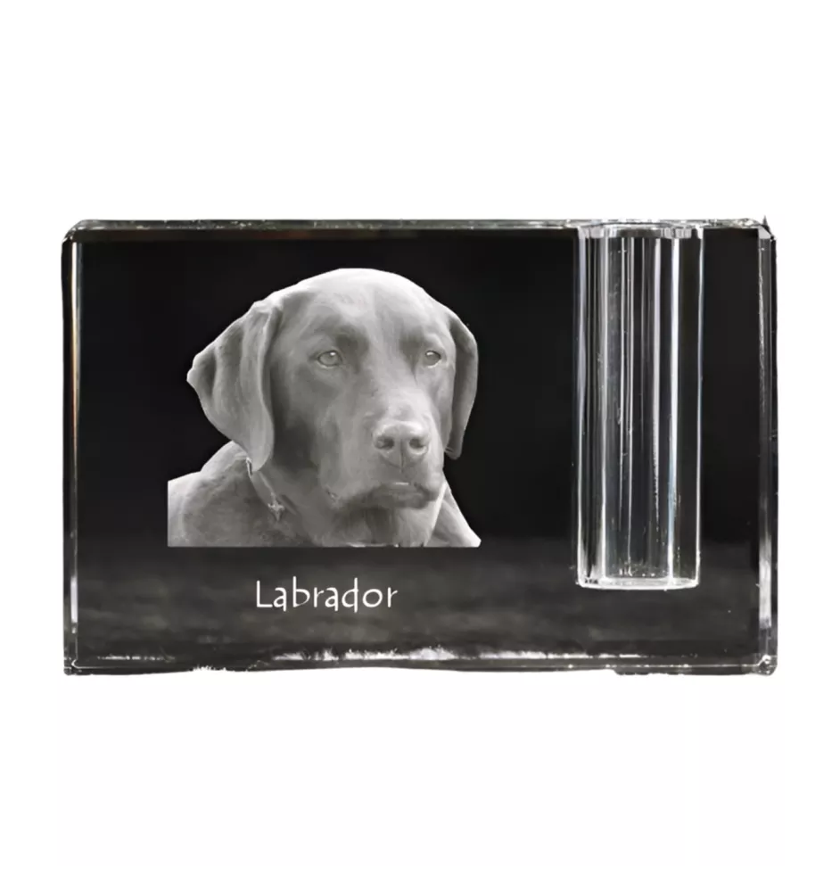 Labrador Retriever penholder kryształowy z psem Art-Dog