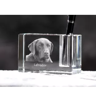 Labrador Retriever penholder kryształowy z psem Art-Dog