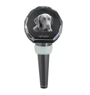 Labrador Retriever, retriever du Labrador - Bouchon de bouteille en cristal, bouchon de vin unique avec photo, cadeau personnalisé pour sommelier par la marque Art-Dog