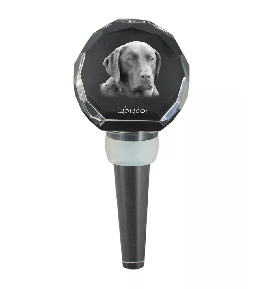 Labrador Retriever, retriever du Labrador - Bouchon de bouteille en cristal, bouchon de vin unique avec photo, cadeau personnalisé pour sommelier par la marque Art-Dog
