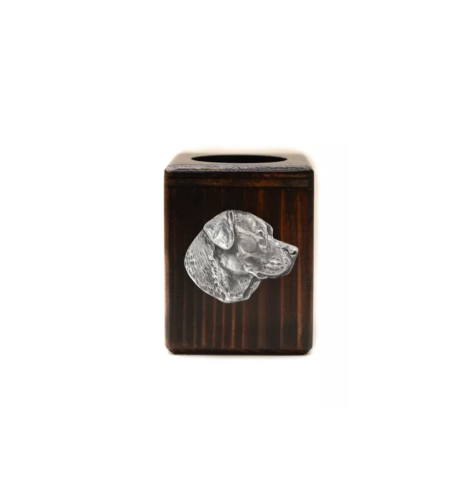 Labrador Retriever, retriever du Labrador - bougeoir en bois avec un chien, un souvenir unique après la perte d'un chien, une œuvre artisanale de la marque Art-Dog
