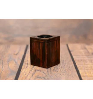 Labrador Retriever, retriever du Labrador - bougeoir en bois avec un chien, un souvenir unique après la perte d'un chien, une œuvre artisanale de la marque Art-Dog