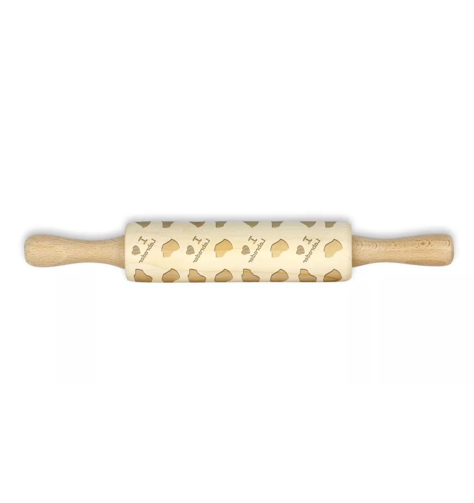 Labrador Retriever - small rolling pin with a dog pattern, a rolling pin for children's dough, decorating ceramic clay by Art-Dog brand